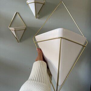 LOT of (5) Umbra Trigg Hanging Planter Vases & Geometric Wall Decor Ceramic